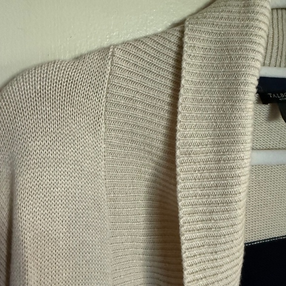 Talbots Lambswool Blend Multi Color Stripes Open Front Cardigan Size Small - Picture 3 of 9